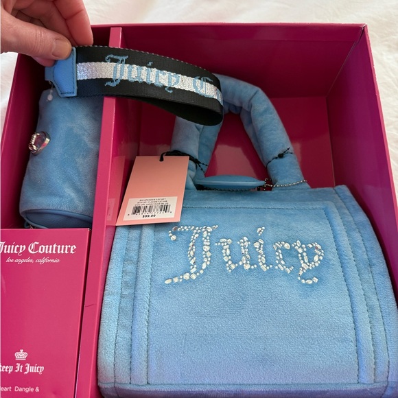 Juicy Couture Light Blue Handbag with Heart Charm - Picture 4 of 10